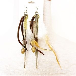 💕Boho Stlye Beaded Feather Dangle Earrings